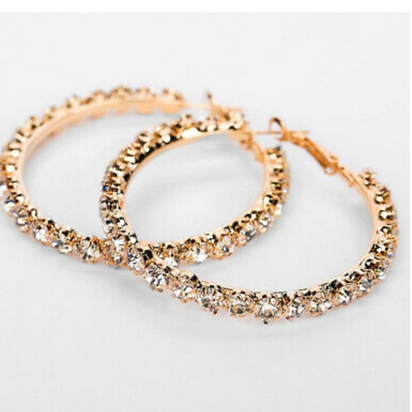 NEW 18k gold plated hoops earrings - Picture 2 of 5